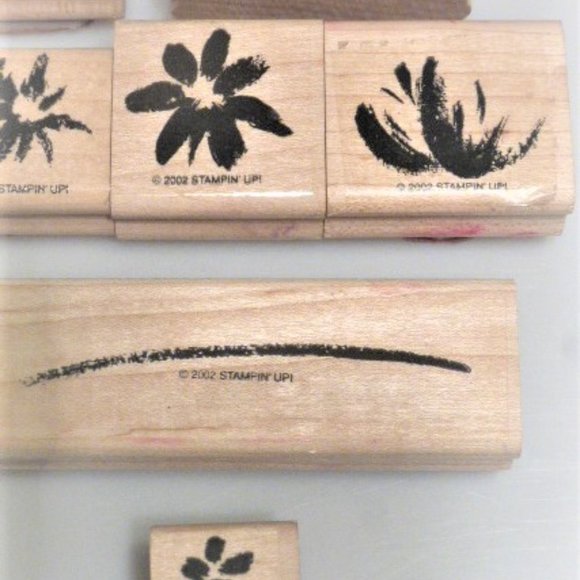 8x Lot of STAMPS 2002 by Stampin' UP Scrapbook Stamp Abstract Flower Handmade - Picture 3 of 12